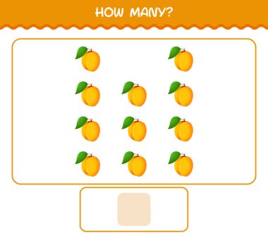 Kaç tane çizgi film kayısı. Oyun sayıyorum. Okul öncesi çocuklar ve bebekler için eğitici bir oyun