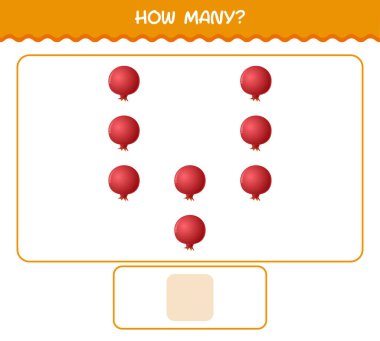 Kaç tane karikatür nar. Oyun sayıyorum. Okul öncesi çocuklar ve bebekler için eğitici bir oyun