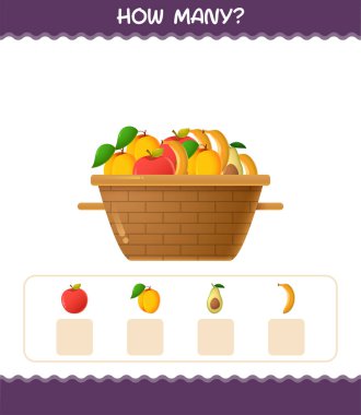 Kaç tane çizgi film meyvesi var? Oyun sayıyorum. Okul öncesi çocuklar ve bebekler için eğitici bir oyun