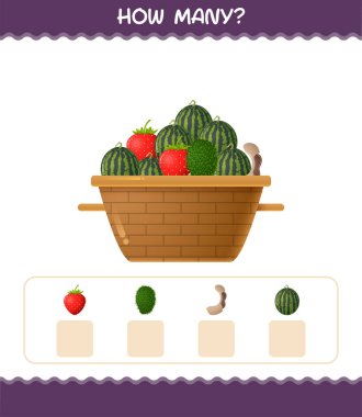 Kaç tane çizgi film meyvesi var? Oyun sayıyorum. Okul öncesi çocuklar ve bebekler için eğitici bir oyun