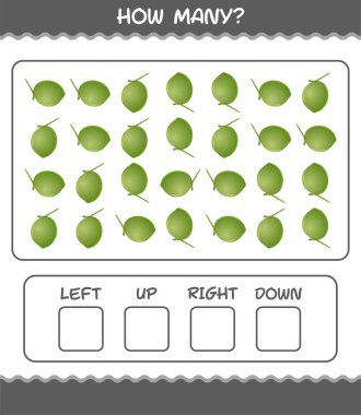 Kaç tane çizgi film hindistan cevizi. Oyun sayıyorum. Okul öncesi çocuklar ve bebekler için eğitici bir oyun