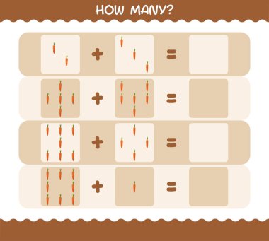 Kaç tane karikatür havucu. Oyun sayıyorum. Okul öncesi çocuklar ve bebekler için eğitici bir oyun