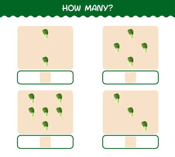 얼마나 만화가 Bok Choy 입니까 게임이야 초경의 아이들 어린아이들을 교육용 — 스톡 벡터