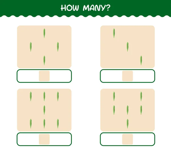 Quantos Quiabos Banda Desenhada Jogo Contagem Jogo Educativo Para Pré —  Vetores de Stock