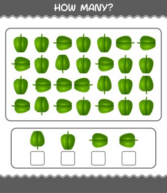Kaç tane karikatür dolma biber. Oyun sayıyorum. Okul öncesi çocuklar ve bebekler için eğitici bir oyun