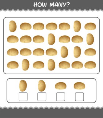 Kaç tane çizgi film patatesi. Oyun sayıyorum. Okul öncesi çocuklar ve bebekler için eğitici bir oyun