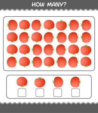 Kaç tane çizgi film domatesi. Oyun sayıyorum. Okul öncesi çocuklar ve bebekler için eğitici bir oyun