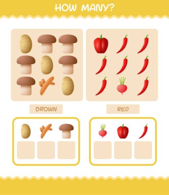 Kaç tane çizgi film sebzesi var? Oyun sayıyorum. Okul öncesi çocuklar ve bebekler için eğitici bir oyun