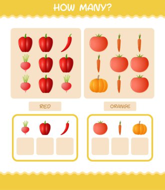 Kaç tane çizgi film sebzesi var? Oyun sayıyorum. Okul öncesi çocuklar ve bebekler için eğitici bir oyun