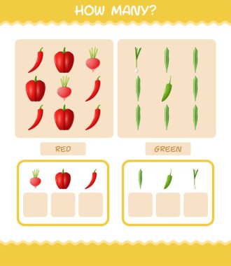 Kaç tane çizgi film sebzesi var? Oyun sayıyorum. Okul öncesi çocuklar ve bebekler için eğitici bir oyun