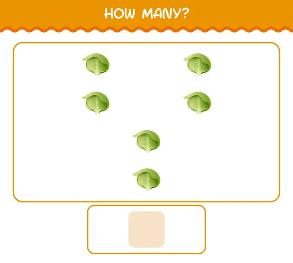 How Many Cartoon Iceberg Lettuce Counting Game Educational Game Pre — Stock Vector