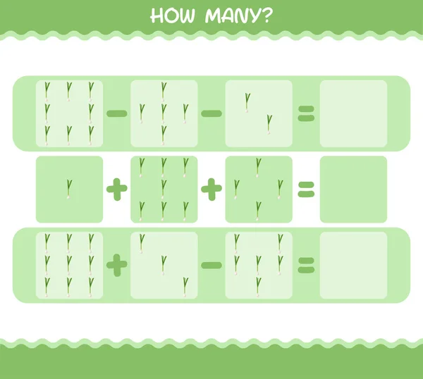 Quantos Desenhos Animados Cebolinha Jogo Contagem Jogo Educativo Para Pré —  Vetores de Stock