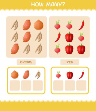 Kaç tane çizgi film sebzesi var? Oyun sayıyorum. Okul öncesi çocuklar ve bebekler için eğitici bir oyun