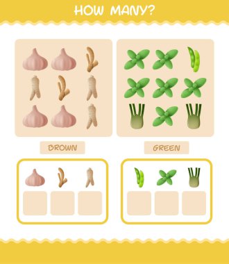 Kaç tane çizgi film sebzesi var? Oyun sayıyorum. Okul öncesi çocuklar ve bebekler için eğitici bir oyun