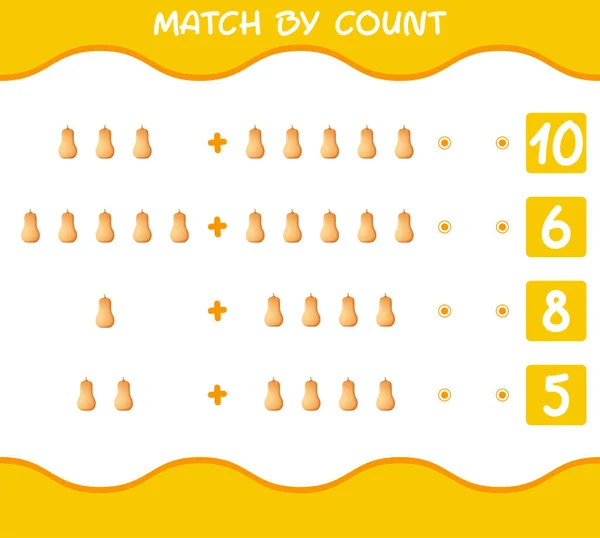 Partido Por Cuenta Calabaza Mantequilla Dibujos Animados Partido Cuenta Juego — Archivo Imágenes Vectoriales