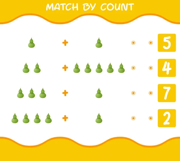 Match Count Von Cartoon Kalebasse Spiel Und Zähle Lernspiel Für — Stockvektor