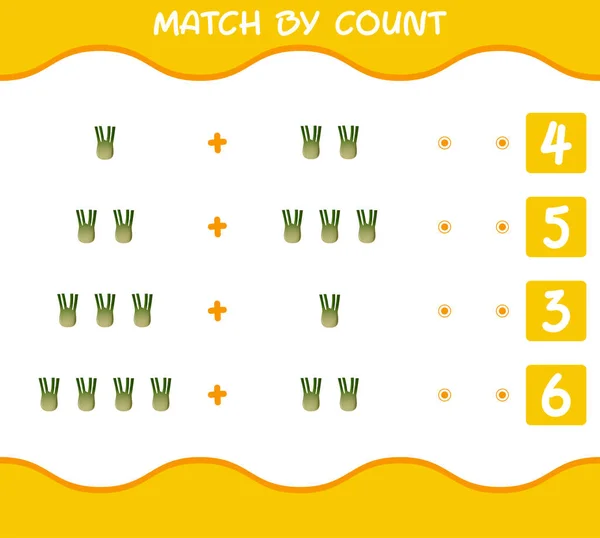 Match Count Von Cartoon Fenchel Spiel Und Zähle Lernspiel Für — Stockvektor