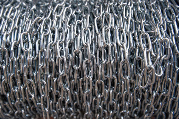 rolls of iron chains. links of the iron chain