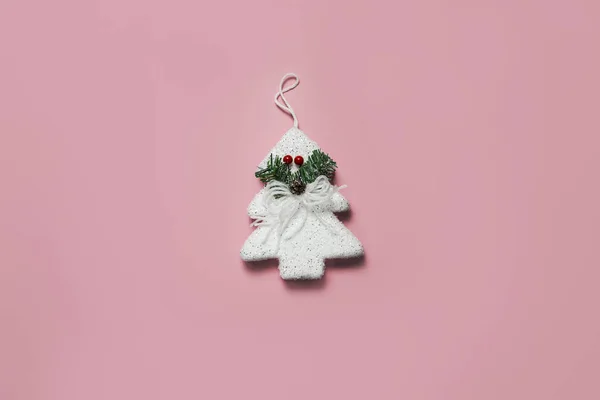 Decoración Navidad Sobre Fondo Rosa —  Fotos de Stock