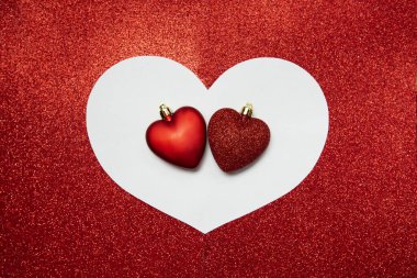 red heart on a white background, Valentines Day