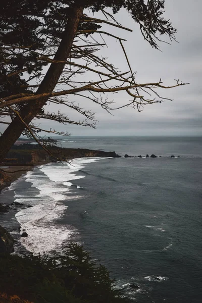 Littoral Océan Pacifique Sur Côte Californienne Avec Des Roches Brume — Photo