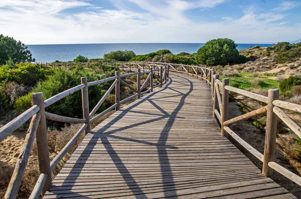 Paseo Marítimo Por Playa Paseo Verano Pasarela Costera — Foto de Stock