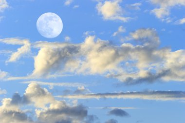Ay gökyüzü bulutlar