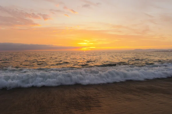 Meer Sonnenuntergang Strand Wellen — Stockfoto