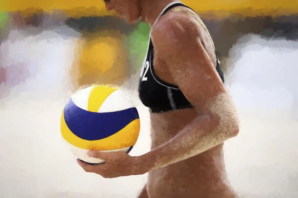 Volleyball Player Beach — Stock Photo, Image