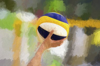 Voleybol oyuncusu hizmet