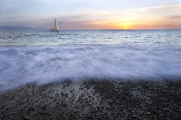 Zeilboot zonsondergang — Stockfoto