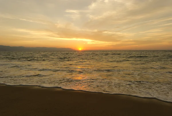 Plaża Zachód Słońca Ocean — Zdjęcie stockowe