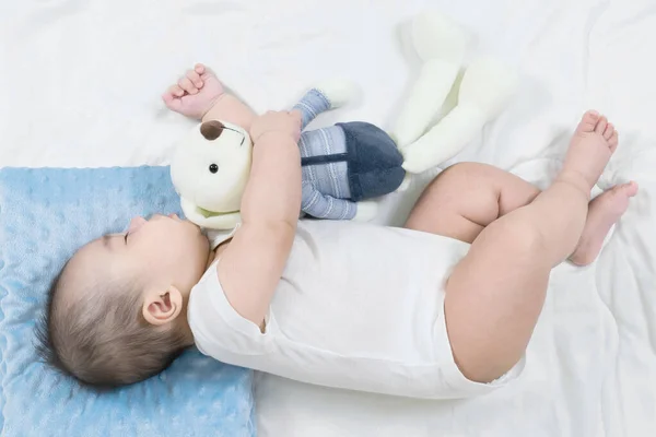 Retrato Selectivo Del Foco Bebé Que Duerme Encantador Recién Nacido — Foto de Stock