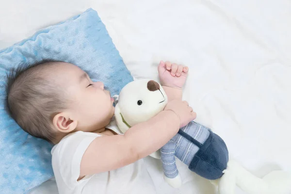 Retrato Selectivo Del Foco Bebé Que Duerme Encantador Recién Nacido — Foto de Stock
