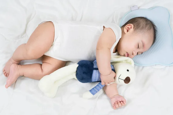 Retrato Selectivo Del Foco Bebé Que Duerme Encantador Recién Nacido — Foto de Stock