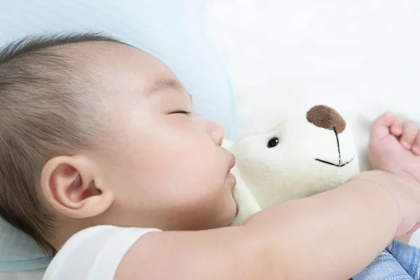 Retrato Selectivo Del Foco Bebé Que Duerme Encantador Recién Nacido — Foto de Stock