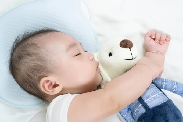 Retrato Selectivo Del Foco Bebé Que Duerme Encantador Recién Nacido — Foto de Stock