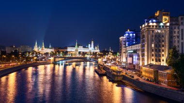 Moskova panoramik gece görünümü