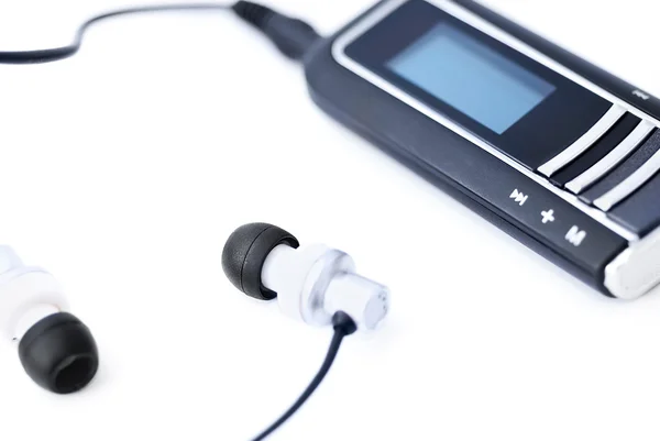 Портативний MP3 плеєр з навушниками — стокове фото