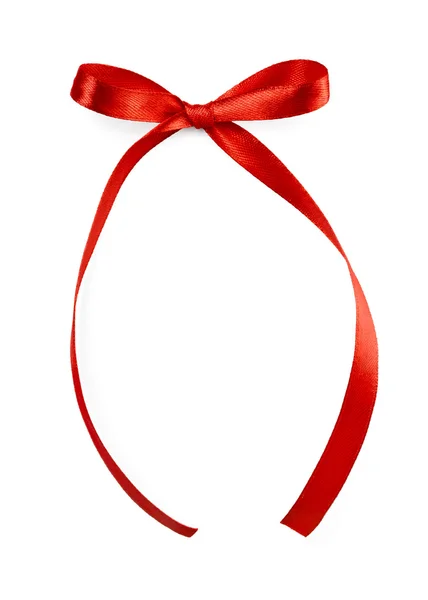 Подарунковий шовковий бант з червоної стрічки — стокове фото