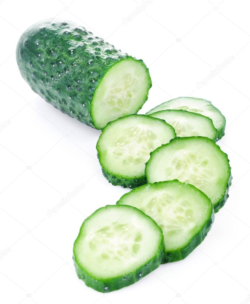 Sliced ripe cucumber