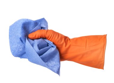 Bez lastik eldiven elinde tutan