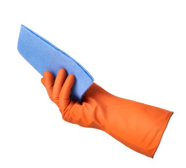 Bez lastik eldiven elinde tutan