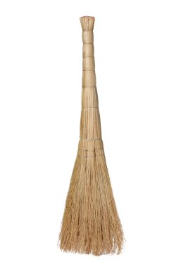 süpürge üzerinde beyaz izole