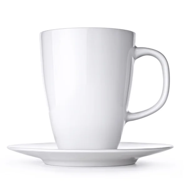 Weiße Tasse mit Untertasse — Stockfoto