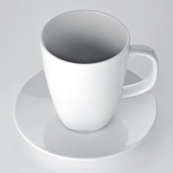 Weiße Tasse mit Untertasse — Stockfoto