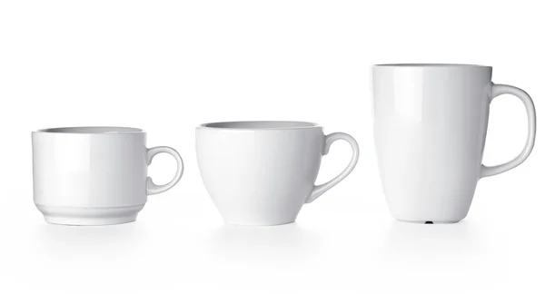 Rij voor witte cups — Stockfoto