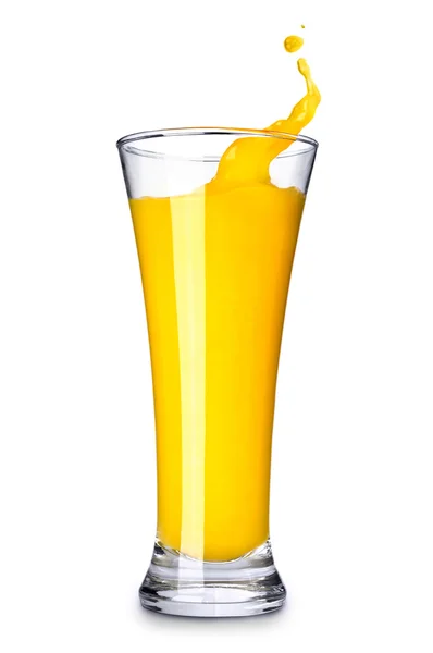 Πιτσίλισμα χυμό πορτοκαλιού, σε ποτήρι — Φωτογραφία Αρχείου