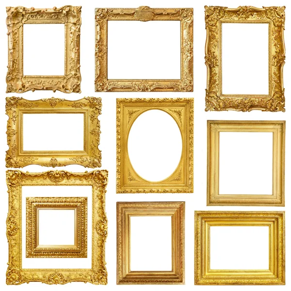 Set of golden vintage frames Royalty Free Stock Photos