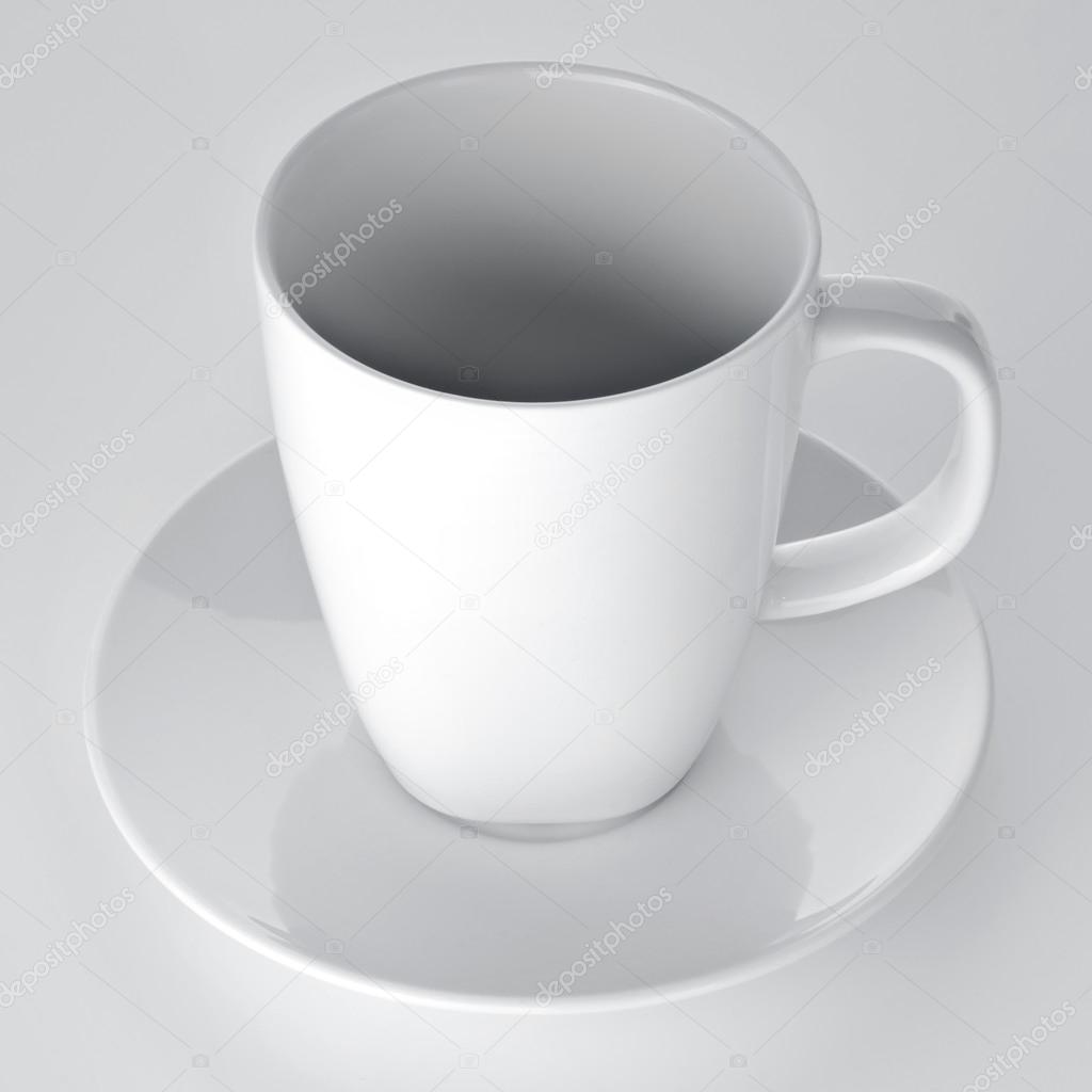 White cup with saucer